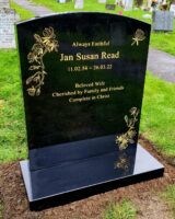 Black and Gold headstone
